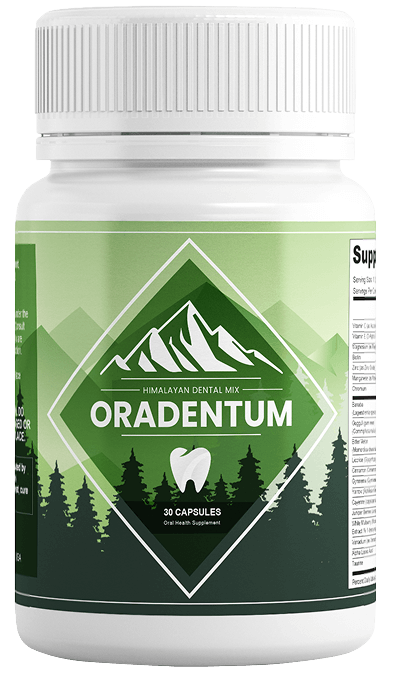 Oradentum supplement bottle for natural gum and dental support