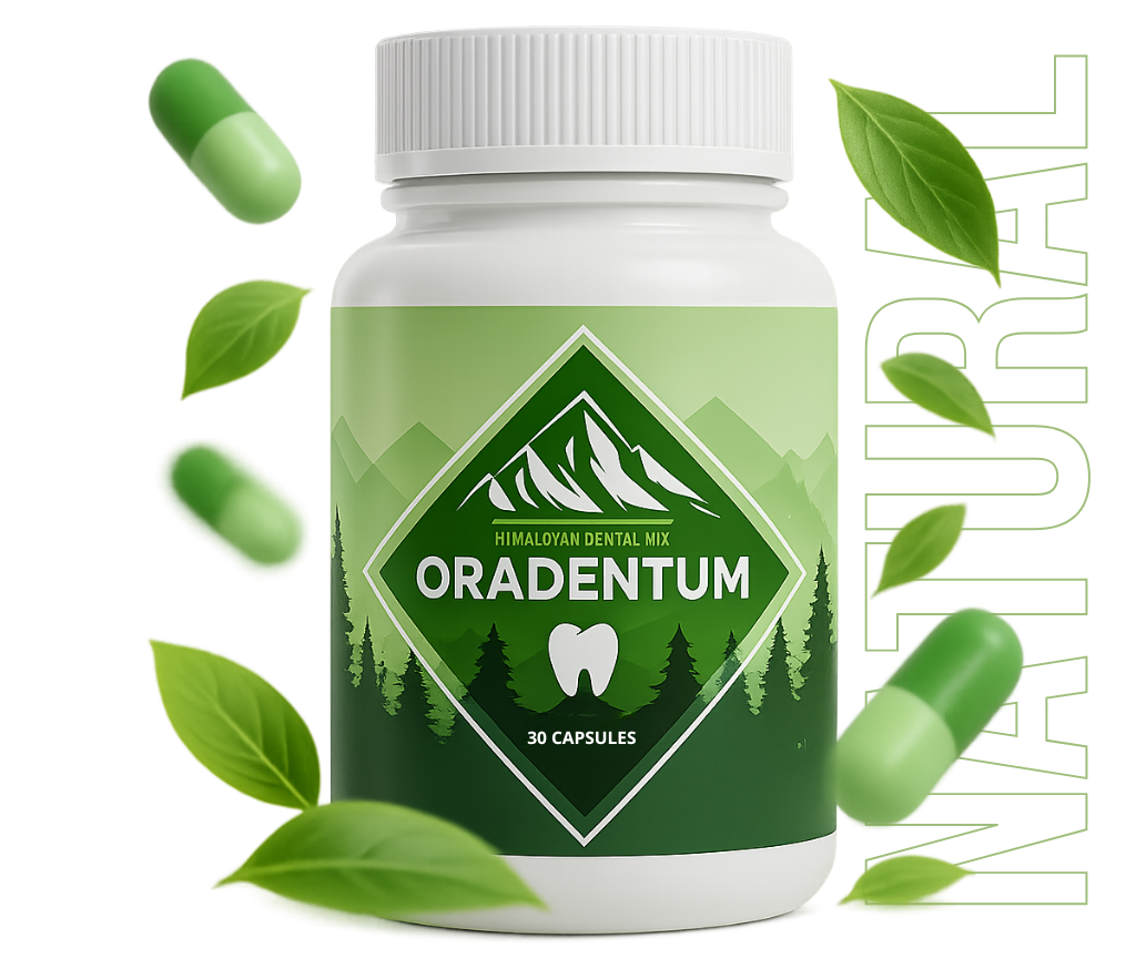 Oradentum supplement bottle for natural gum and dental support